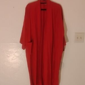 Loungees Vintage Red Silk Robe Unisex? Sz L Women's